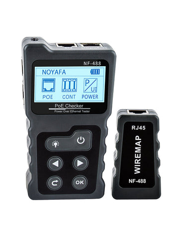 NOYAFA NF-488 Power over Ethernet (PoE) Checker Tester. Identify at/af Standard / Voltage / Current / Power / Continuity / Loopback